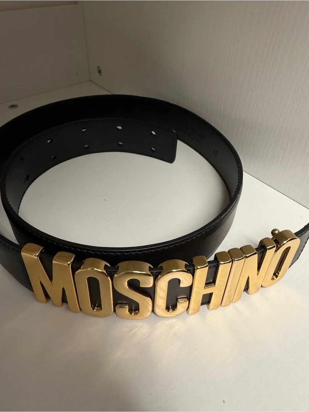 Moschino black leather